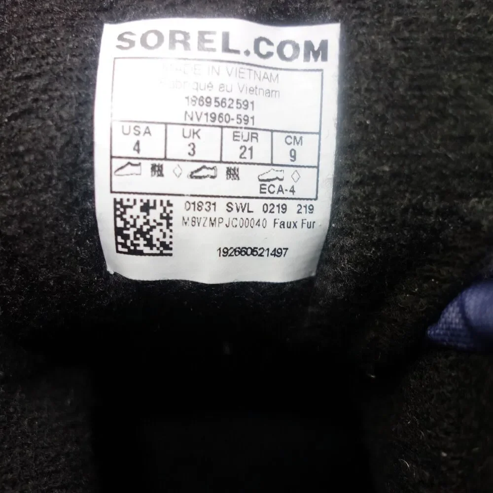 NEW Sorel Snow Commander Winter Boots Black Blue Red Kids Toddler Size 4